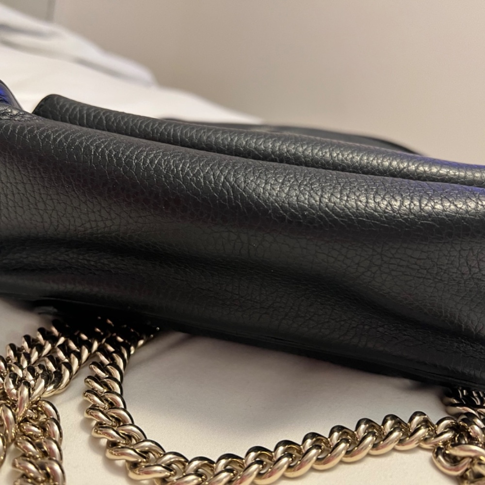 Gucci Pebbled Calfskin Soho Chain Backpack- BLACK - Picture 6 of 6